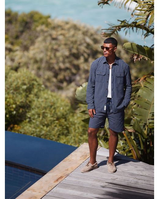 Next Blue Stripe Cotton Long Sleeve 100% Cotton Shirt for men