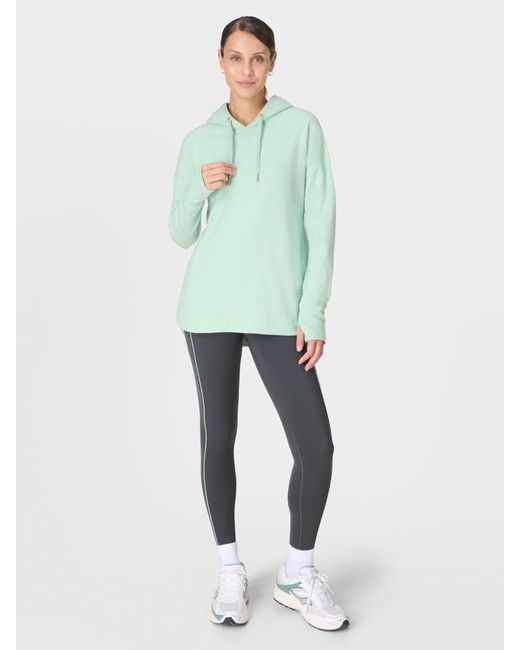 Sweaty Betty Green Escape Luxe Fleece Crew Neck Hoodie