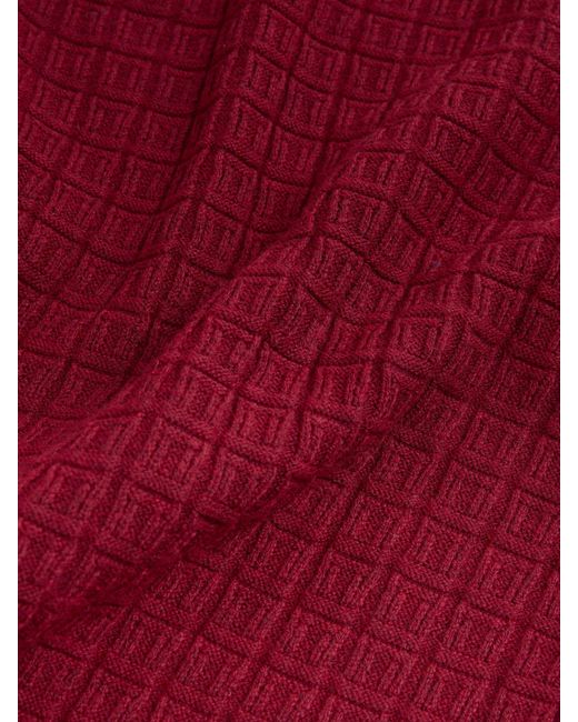 Next Red Texture Regular Fit Essential Long Sleeve Knitted Polo Shirt for men