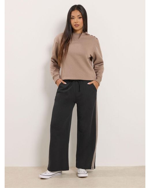 M Com Black Petite Side Stripe Joggers