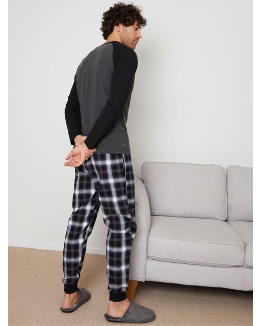 Threadbare Gray Cotton Pyjamas Set for men