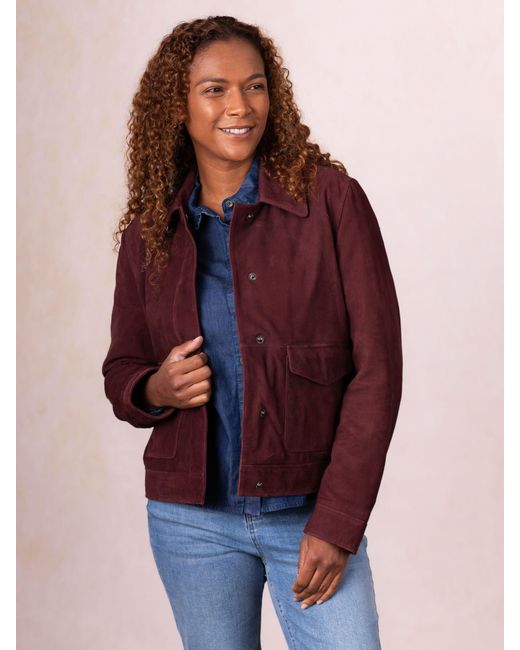Lakeland Leather Purple Southey Suede Jacket