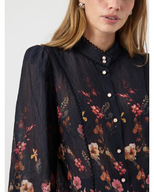 Y.A.S Black Y. A.S Y. A.S Floral Pattern Long Sleeve Shirt