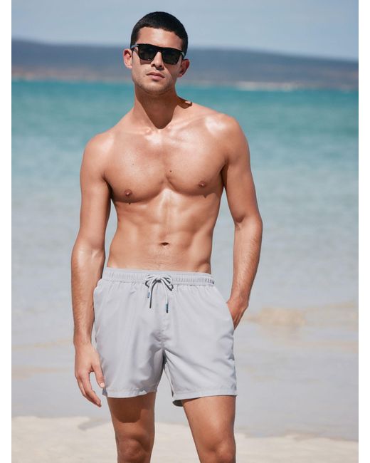 Next Gray Essential Swim Shorts for men