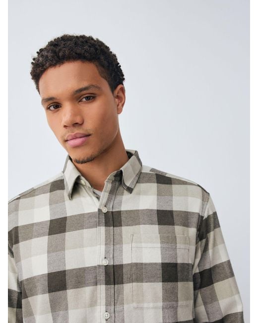 Next Natural Long Sleeve Check Shirt for men