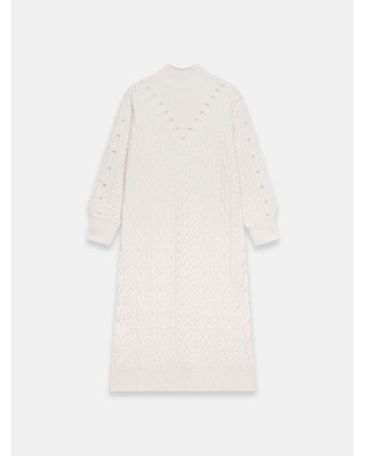 Mint Velvet White Bobble Detail Knitted Midi Dress