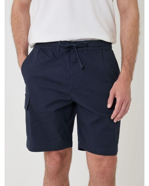 Threadbare White Regular Fit Textured Cargo Shorts for men