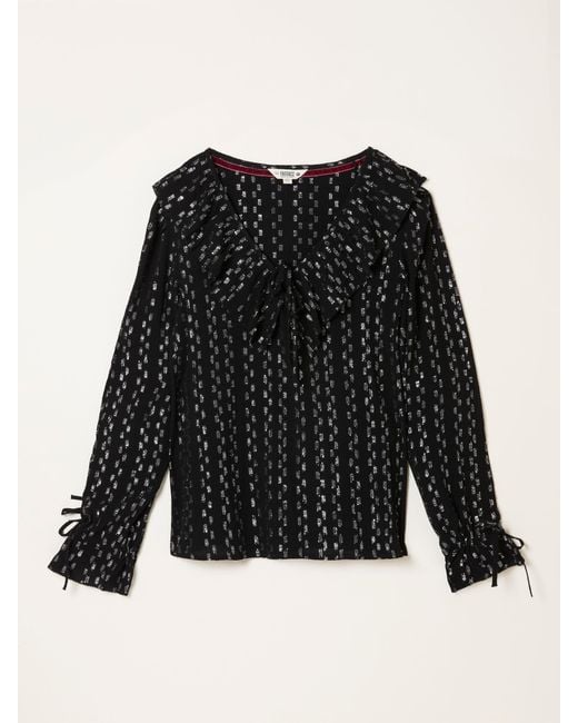 FatFace Black Fatface Rene Metallic Blouse