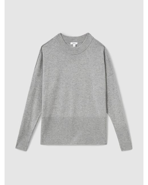 Reiss Gray Faye Geometric Colour-Block Jumper With Wool And Cashmeremittel