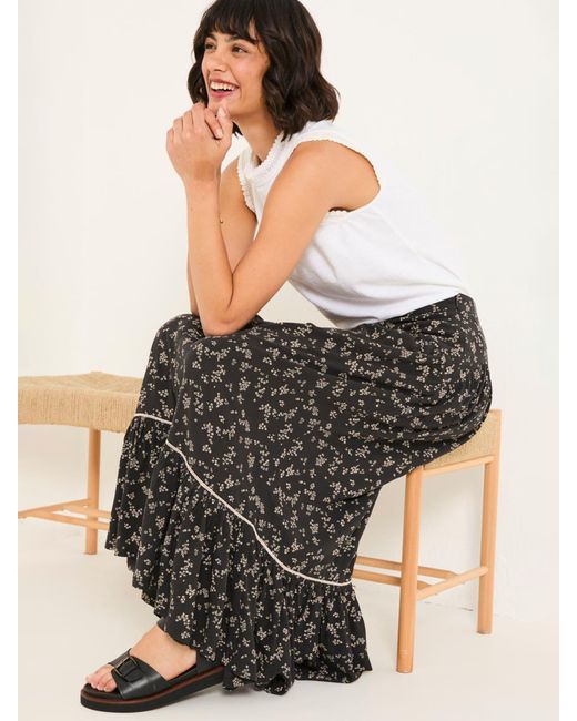 FatFace White Fatface Aurielle Maxi Skirt