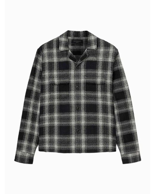 AllSaints Black Allsaints Teshio Long Sleeve Shirt for men