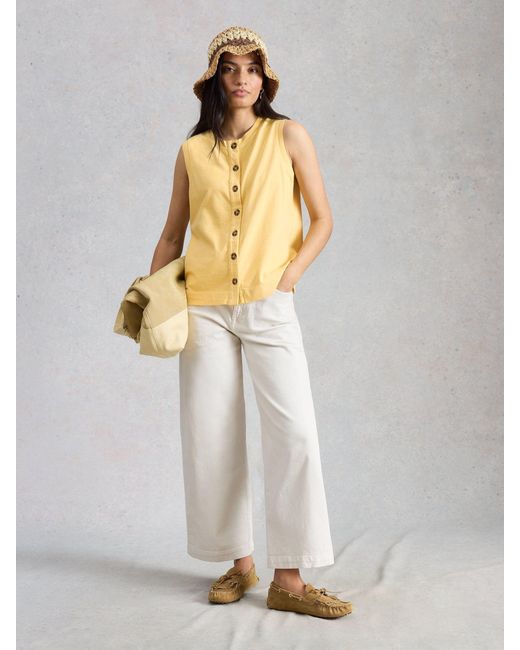 White Stuff Yellow Simone Tank