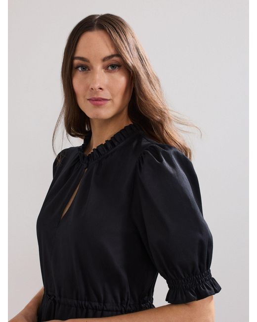 Phase Eight Black Jen 100% Cotton Midi Dress