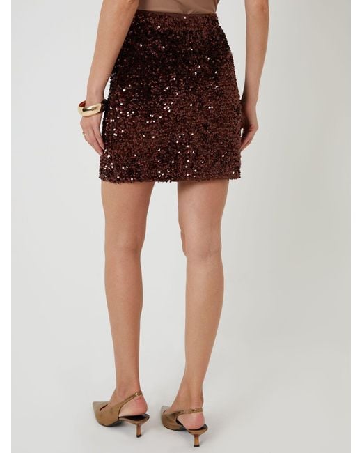 Threadbare Black Sequin Velour Mini Skirt