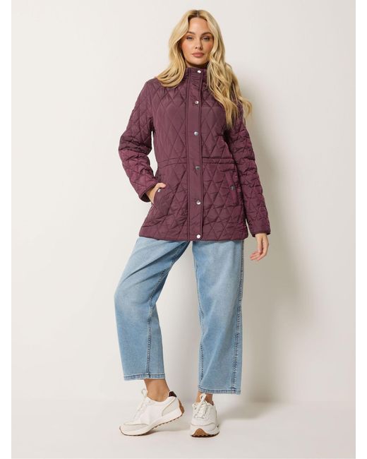 M Com Purple Diamond Quilted Jacket