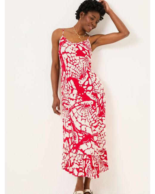 FatFace Red Fatface Mae Midi Dress