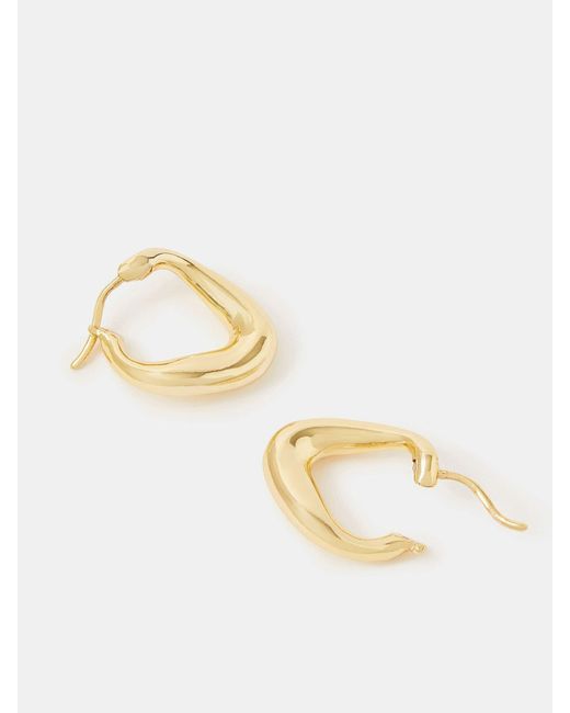 Accessorize Metallic Plated 14Ct Chunky Oval Hoop Earrings