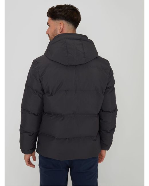 Threadbare Blue Showerproof Hooded Puffer Coat for men