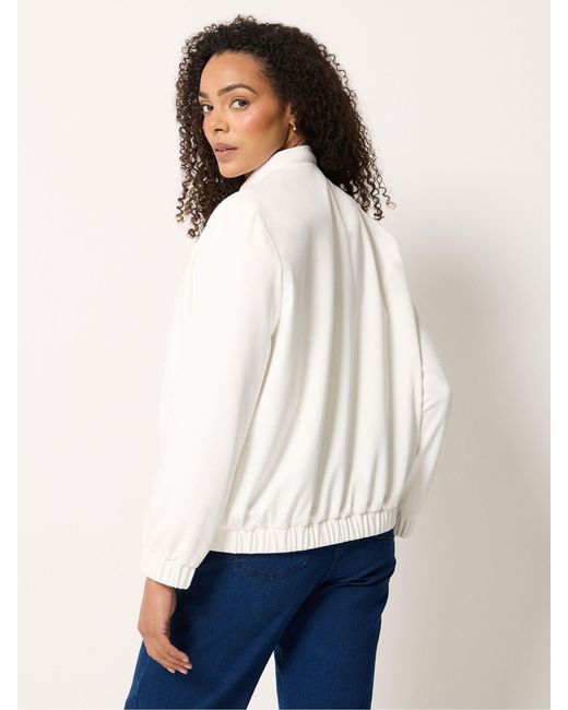 M Com White Bomber Jacket