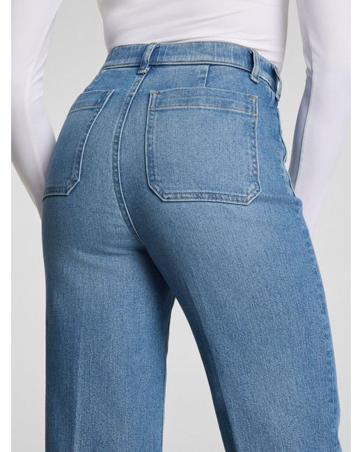 Spanx Blue Authentic 360 Easy Flare Jeans With Patch Pockets