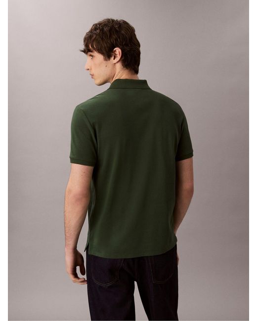 Calvin Klein Green Cotton Pique Classic Polo Shirt for men