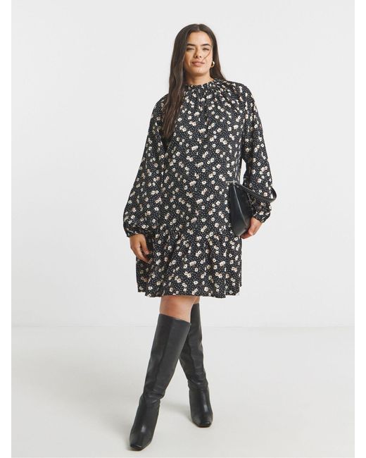 Simply Be Black Long Sleeve Wrap Maxi Dress