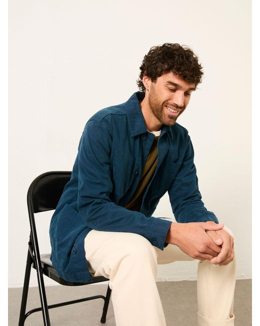 FatFace Blue Fatface Canvas Worker Jacket for men