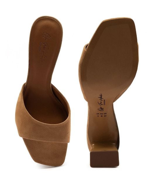 OFF THE HOOK Natural Park Suede Block Heel Sandals