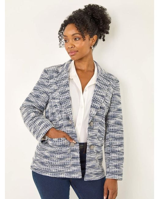 Roman Gray Petite Collared Boucle Jacket