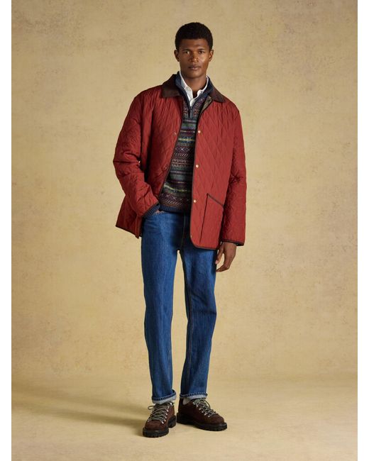 Joules Red Brick Quilted Jacket for men