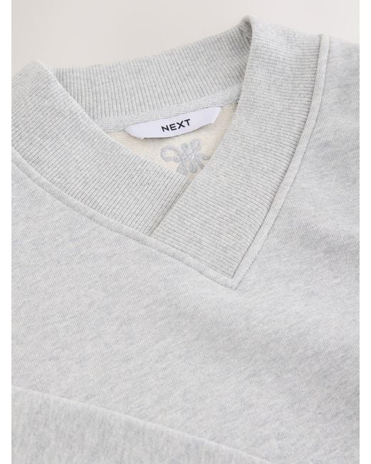 Next White V-Neck Sweatshirt