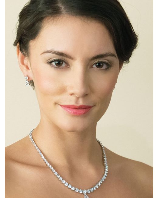 Ivory & Co. Natural Imperial Crystal Teardrop Necklace