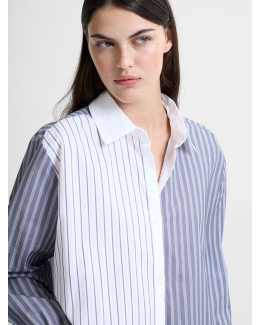 French Connection Blue Cambria Cotton Striped Shirt