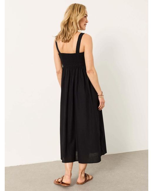 FatFace Black Fatface Regular Gili Embroidered Midi Dress