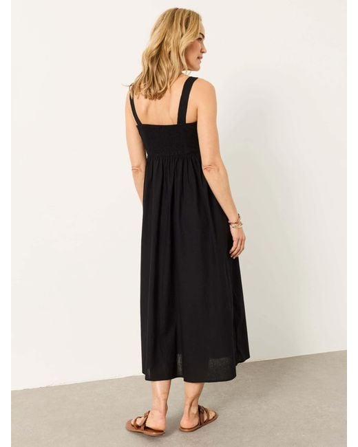 FatFace Black Fatface Gili Petite Embroidered Midi Dress