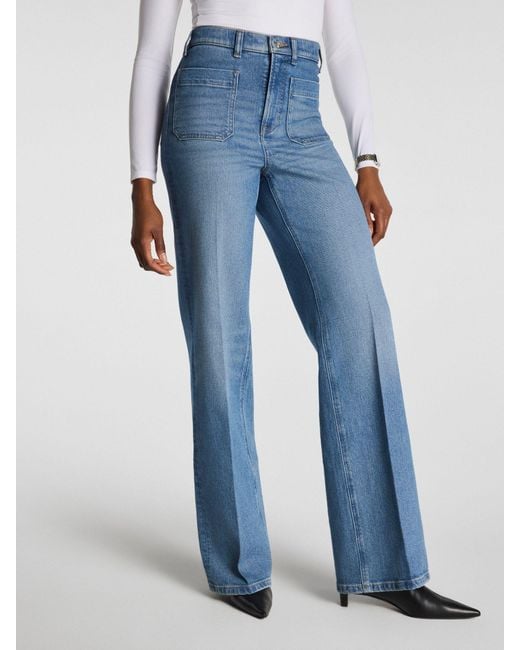 Spanx Blue Authentic 360 Easy Flare Jeans With Patch Pockets