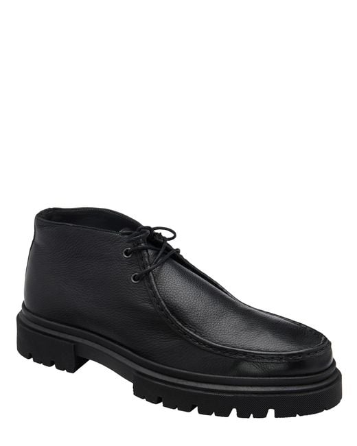 Frank Wright Black Leather Lace-Up Ankle Boots for men