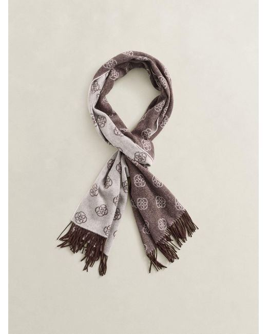 Gant Brown Wool Monogram Scarf