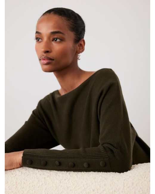 Mint Velvet Batwing Asymmetric Midi Dress in Green | Lyst