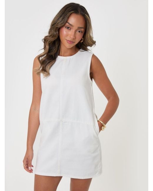 Threadbare White Denim Mini Shift Dress