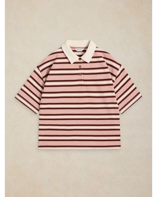 White Stuff Pink Ruby Rugby Stripe Top