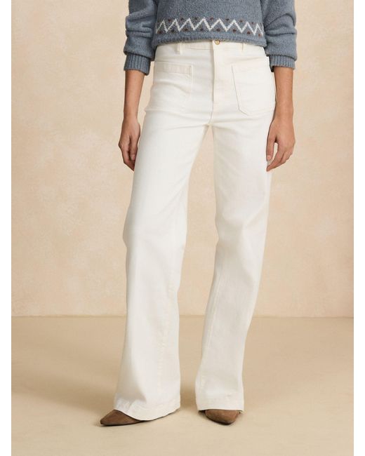 Next Blue Ecru Patch Pocket Flare Jeans