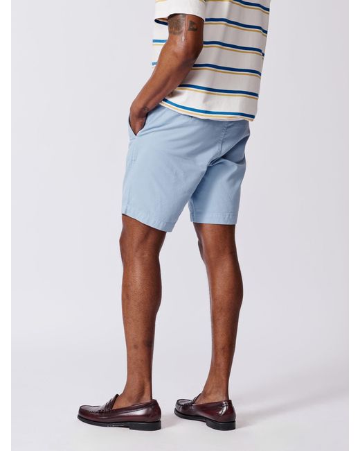 aubi Blue Stamford 100% Cotton Chino Shorts for men