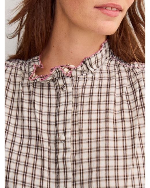 Monsoon Brown Marlo Check Blouse