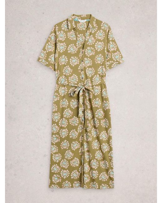 White Stuff Metallic Annie Jersey Shirt Dress