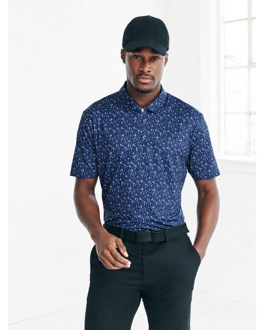 Next Blue Active Geometric Print Golf Polo Shirt for men