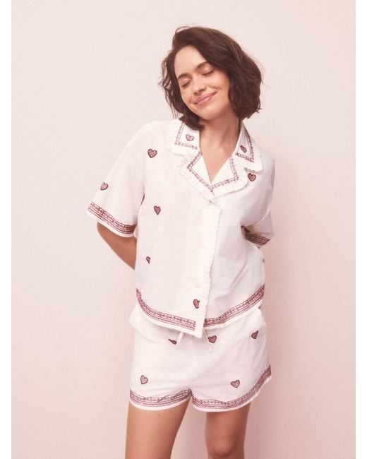 Next Natural Button Through Short Pyjamas Set
