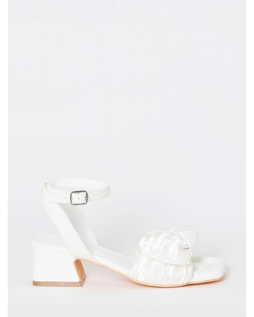 Simply Be Natural Wide Fit Side Bow Low Block Heels