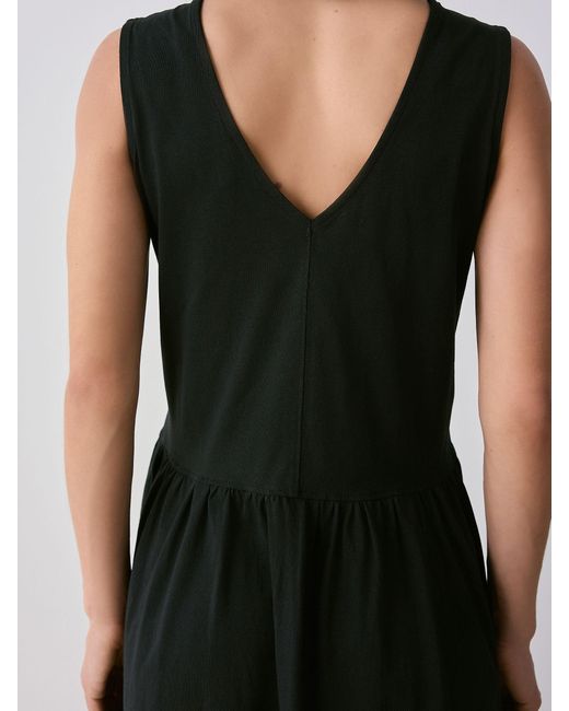 Next Black 100% Cotton V-Neck Jersey Mini Summer Dress