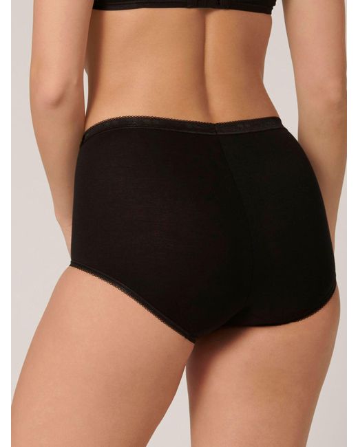 Sloggi Black High Waist Basic+ Maxi Knickers 3 Pack